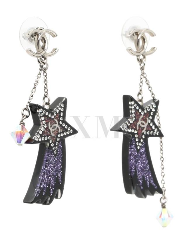 Long Earrings Shooting Star Resin CC Logo Dangle - CHANEL - BALAAN 3