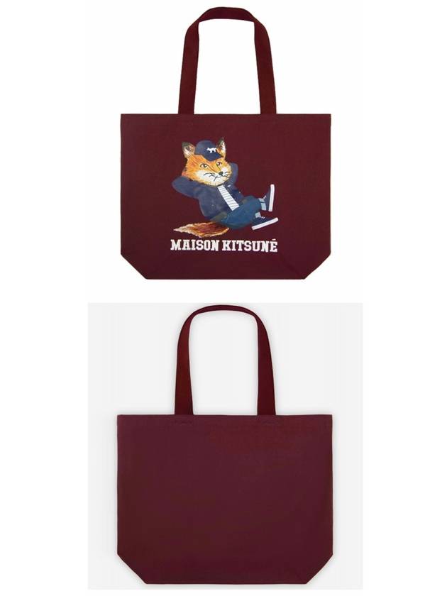 Dressed Fox Tote Bag Wine - MAISON KITSUNE - BALAAN 5