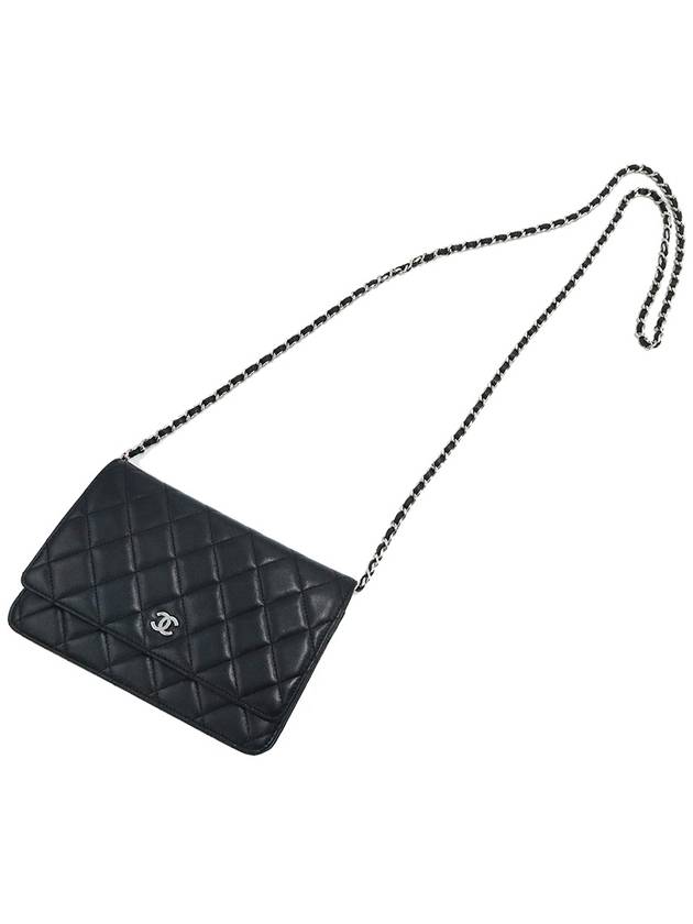 Chanel A33814 Black Lambskin Classic Silver Chain WOC Cross Bag 17th - CHANEL - BALAAN 7