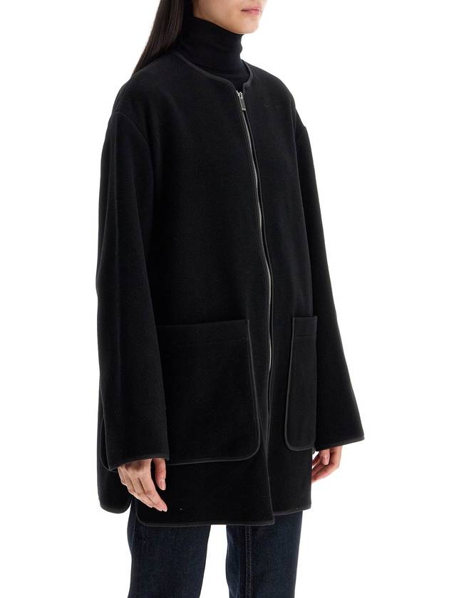 black wool felt high collar jacket with zip - TOTEME - BALAAN 2