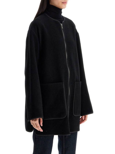 black wool felt high collar jacket with zip - TOTEME - BALAAN 2