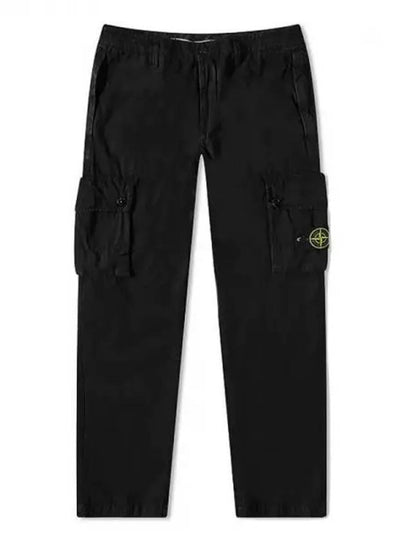 Men's Wappen Patch Cargo Track Pants Black - STONE ISLAND - BALAAN 2