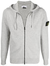 Waffen Patch Knit Zip Up Hoodie Light Grey - STONE ISLAND - BALAAN 2