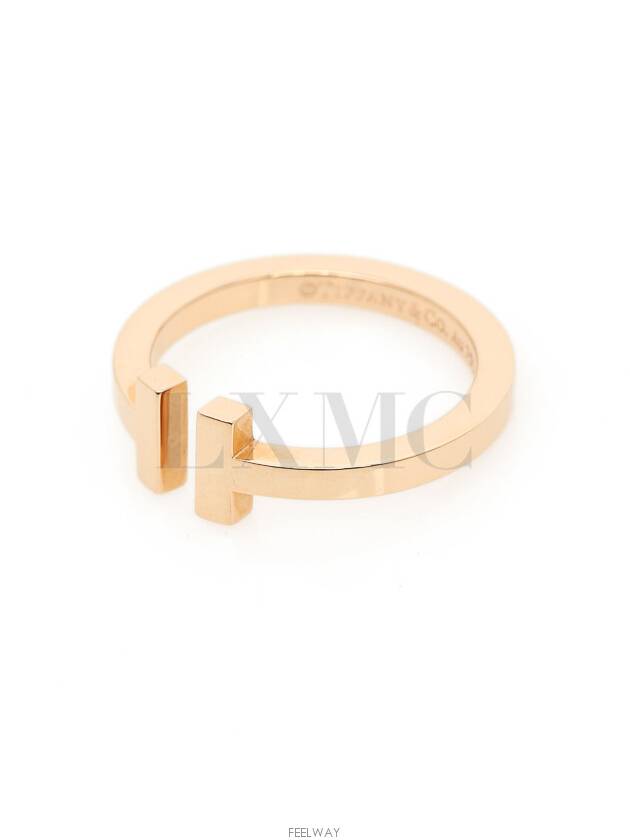 Tiffany T Square Ring Rose Gold 18K Warranty No 21 - TIFFANY & CO. - BALAAN 2