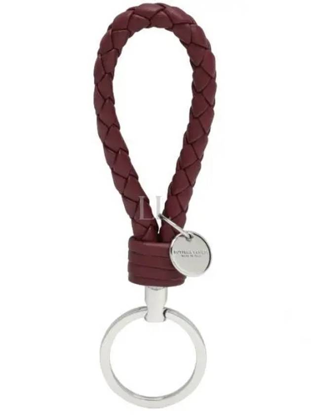 Intrecciato Leather Key Holder Burgundy - BOTTEGA VENETA - BALAAN 2