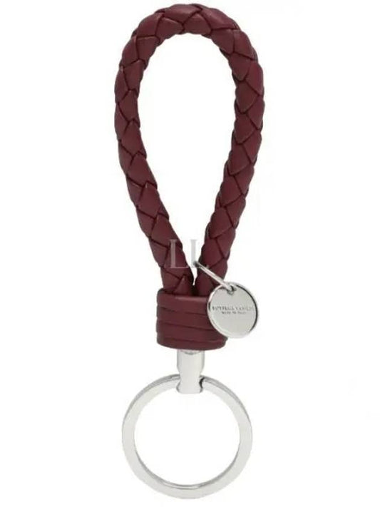 Intrecciato Leather Key Holder Burgundy - BOTTEGA VENETA - BALAAN 2