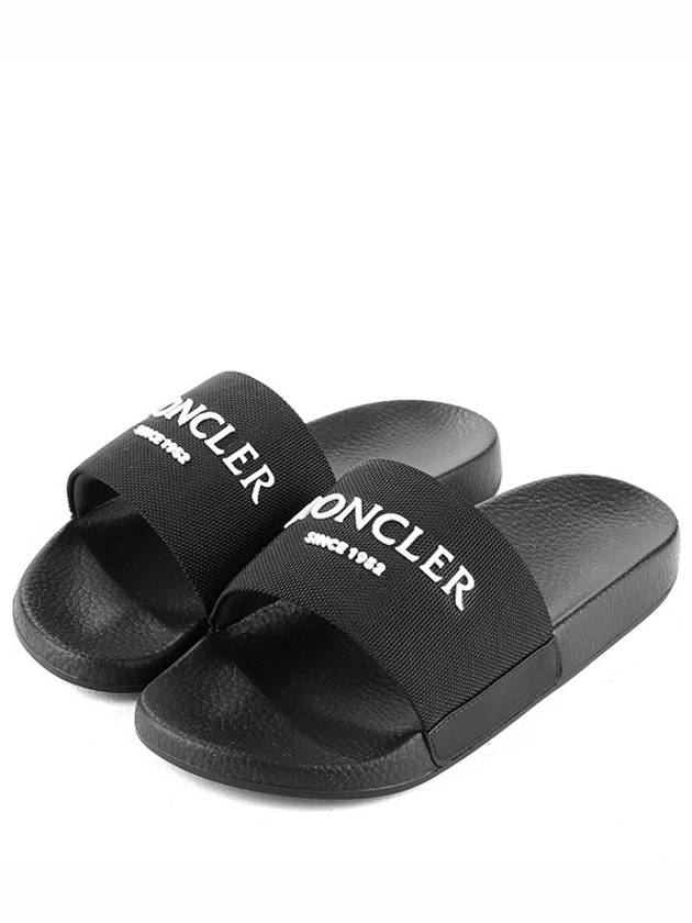 Logo Slippers Black - MONCLER - BALAAN.