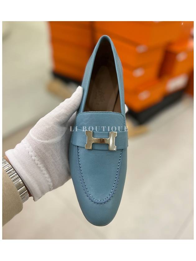 paris women loafer blue jeans - HERMES - BALAAN 3