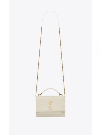 Sunset Crocodile Chain Cross Bag Blanc - SAINT LAURENT - BALAAN 2