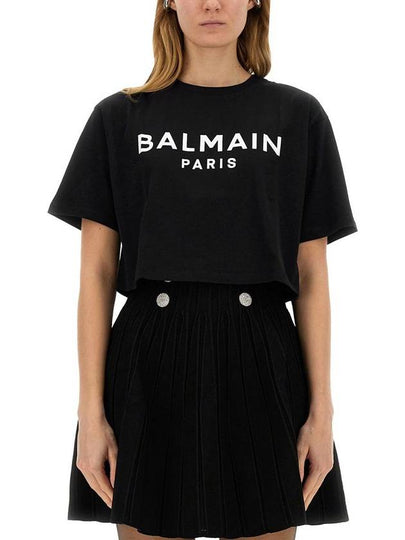 Logo Print Boxy Short Sleeve T-Shirt Black - BALMAIN - BALAAN 2