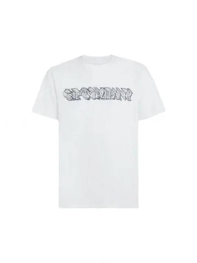 Graphic Logo Print Cotton Jersey Short Sleeve T-Shirt White - CP COMPANY - BALAAN 2