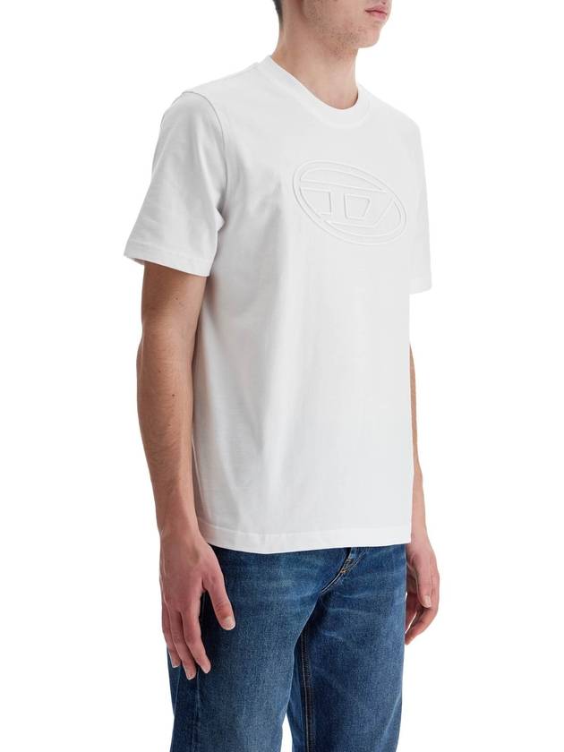 Embossed Oval D Short Sleeve T-Shirt White - DIESEL - BALAAN 3