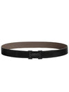 H Buckle Reversible Leather Belt Noir Gris - HERMES - BALAAN 1