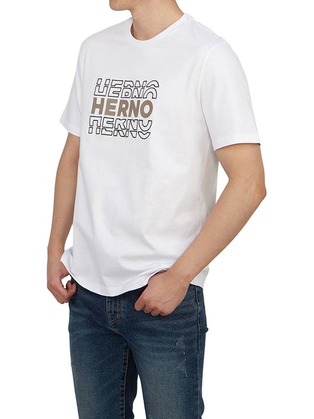 Men's short sleeve t-shirt JG000195U 52000 1000 - HERNO - BALAAN 5