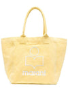 Yenky Embroidered Logo Shopper Tote Bag Yellow - ISABEL MARANT - BALAAN 3