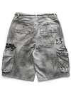 BBD Graffiti Logo Dirty Washing Cargo Shorts Vintage Gray - BLACKBLOND - BALAAN 3