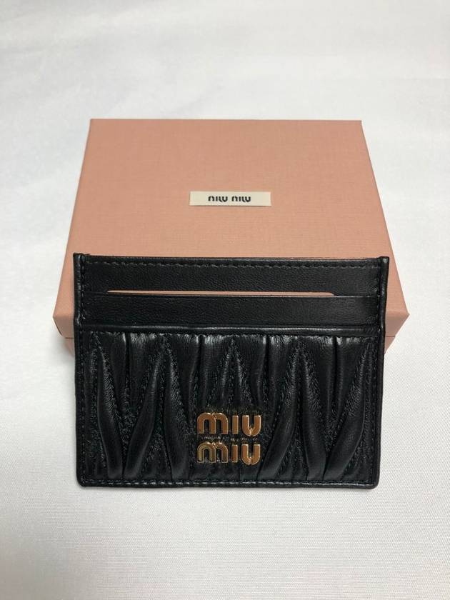 Matelasse Nappa Leather Card Wallet Black - MIU MIU - BALAAN 6