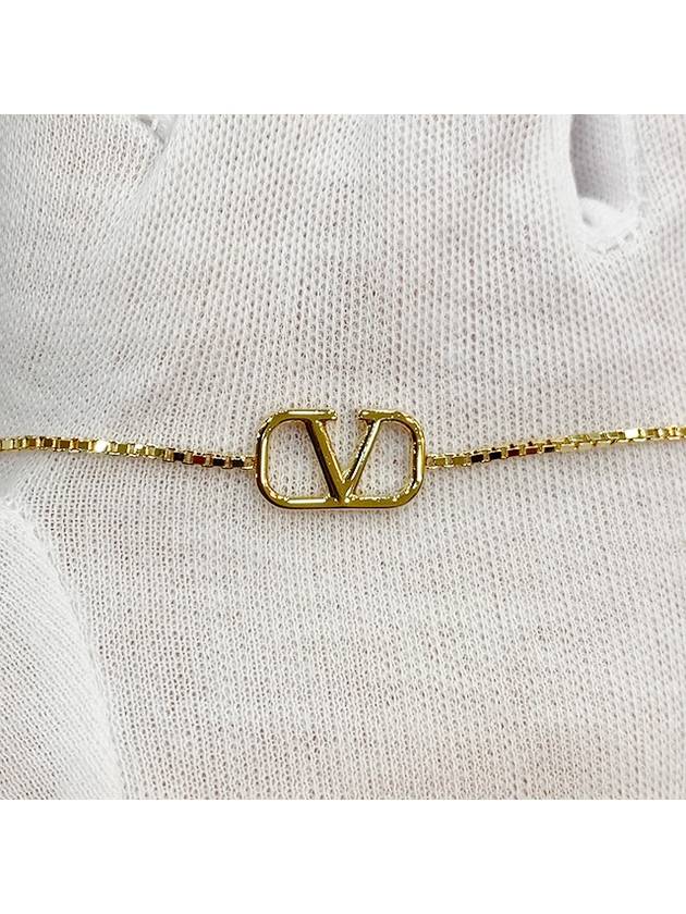 Signature V Logo Bracelet Gold - VALENTINO - BALAAN 8