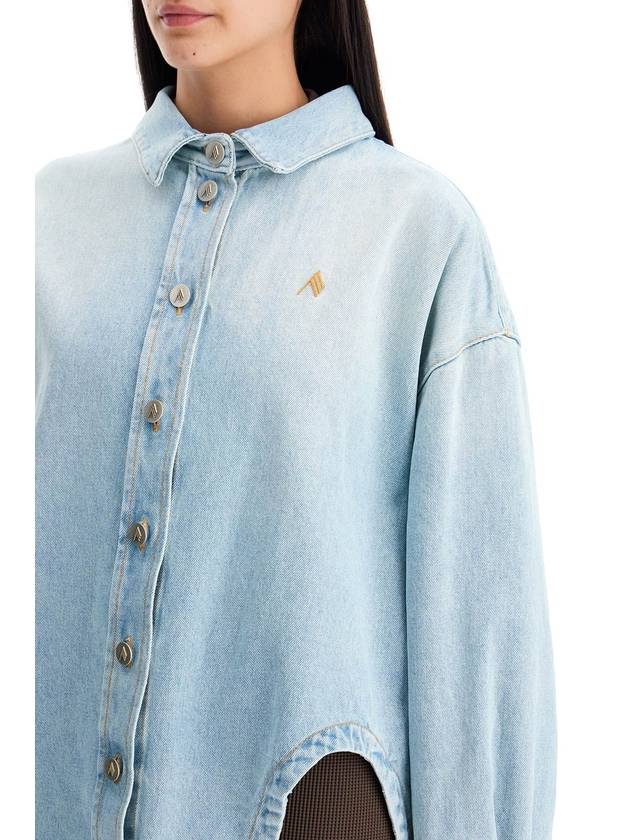 denim overshirt with slit detail - THE ATTICO - BALAAN 4