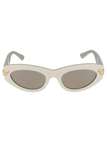 Sunglasses BV1189S 007 WHITE WHITE BROWN - BOTTEGA VENETA - BALAAN 1