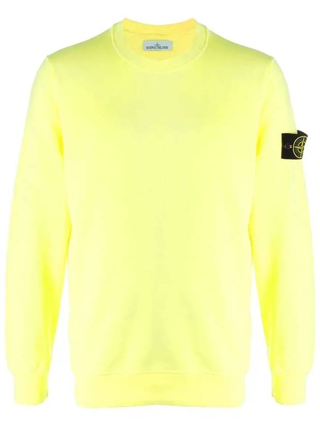 Garment Dyed Cotton Crewneck Sweatshirt Lemon - STONE ISLAND - BALAAN 3