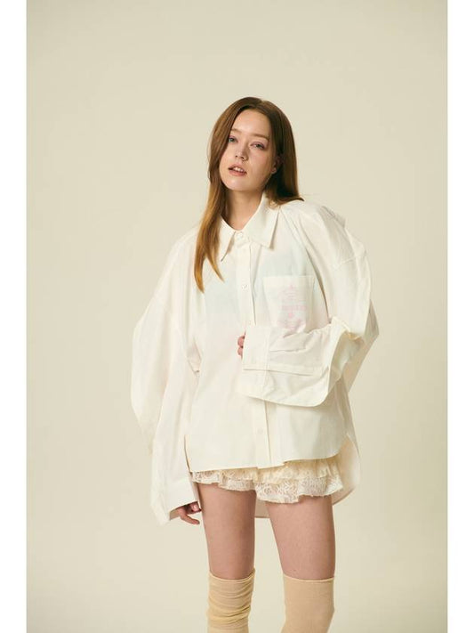 24 Veronica Women’s Loose Shirt_ Ivory - VIBEREEN - BALAAN 2