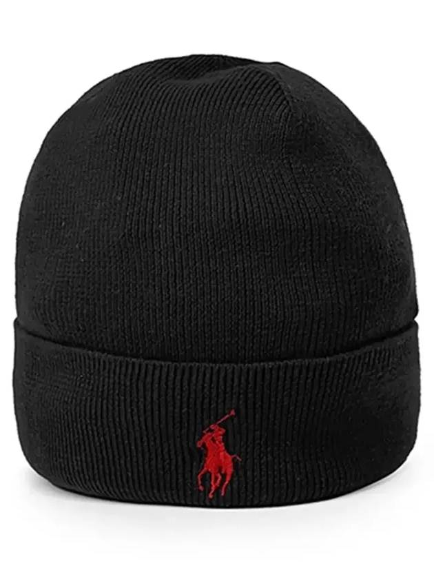 Signature Pony Logo Beanie Black - POLO RALPH LAUREN - BALAAN 5