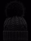 Logo Patch Pom Pom Cashmere Blend Beanie Black - MONCLER - BALAAN 5