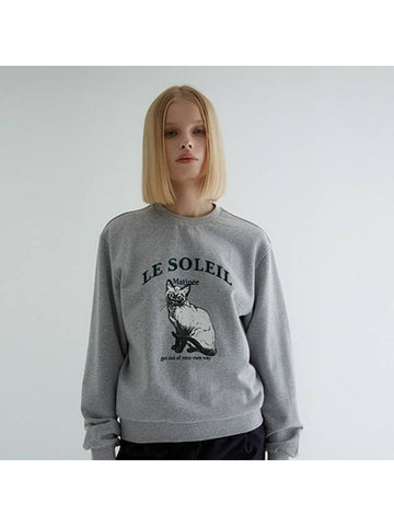 Luster Cat Sweat Shirt Melange Gray - LE SOLEIL MATINEE - BALAAN 1