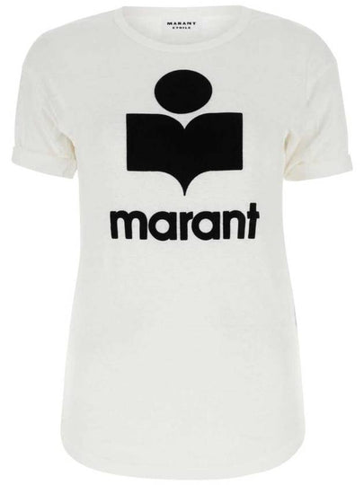 Koldi Logo Linen Short Sleeve T-Shirt White - ISABEL MARANT ETOILE - BALAAN 2