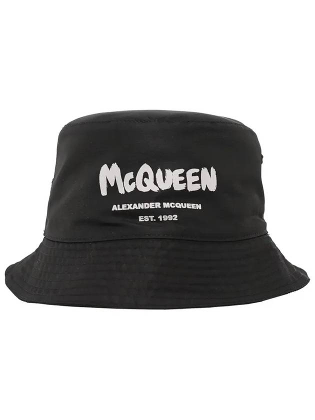 Graffiti Logo Bucket Hat Black - ALEXANDER MCQUEEN - BALAAN 3