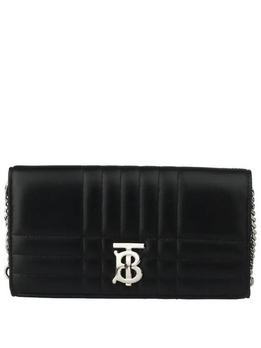 Women's Detachable Strap Quilted Leather Lola Cross Bag Black Palladium - BURBERRY - BALAAN 2