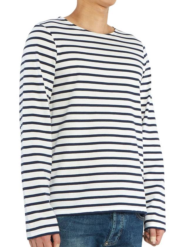 Minquiers Modern Stripe Long Sleeve T-Shirt Neige Marine - SAINT JAMES - BALAAN 5