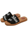 Woody Logo Flat Mule Slippers Black - CHLOE - BALAAN 4