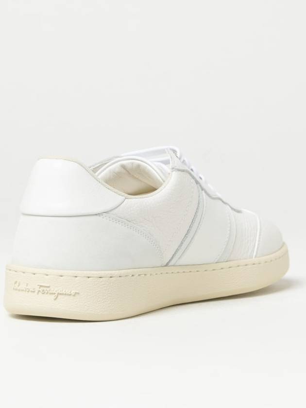 Logo Leather Low Top Sneakers White - SALVATORE FERRAGAMO - BALAAN 4