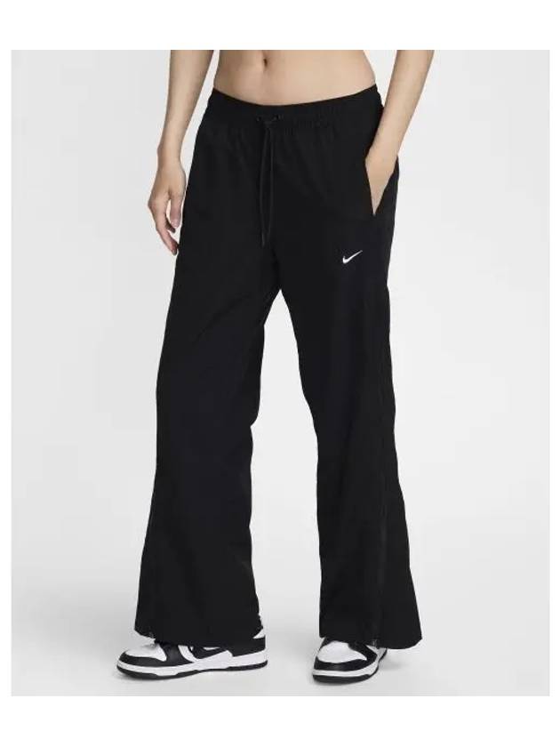 Sportswear Collection Mid Rise Ripple Zipper Pants W Black White FV7545 010 - NIKE - BALAAN 1