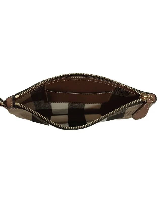 New Peyton Check Canvas Strap Clutch Bag Brown - BURBERRY - BALAAN 8