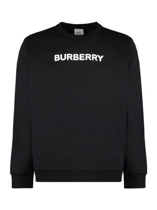 Logo Print Crew Neck Sweatshirt Black - BURBERRY - BALAAN 1