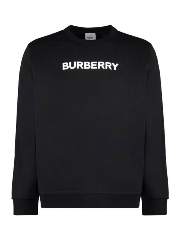 Logo Print Crew Neck Sweatshirt Black - BURBERRY - BALAAN 1