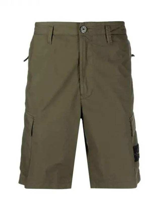 Men's Waffen Logo Cargo Bermuda Shorts Khaki - STONE ISLAND - BALAAN 2