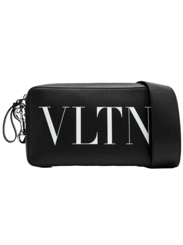 Garavani VLTN logo leather cross bag black - VALENTINO - BALAAN 1