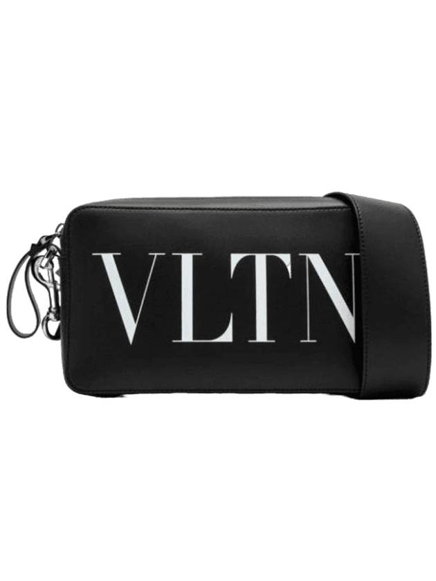 VLTN Logo Leather Cross Bag Black - VALENTINO - BALAAN 1