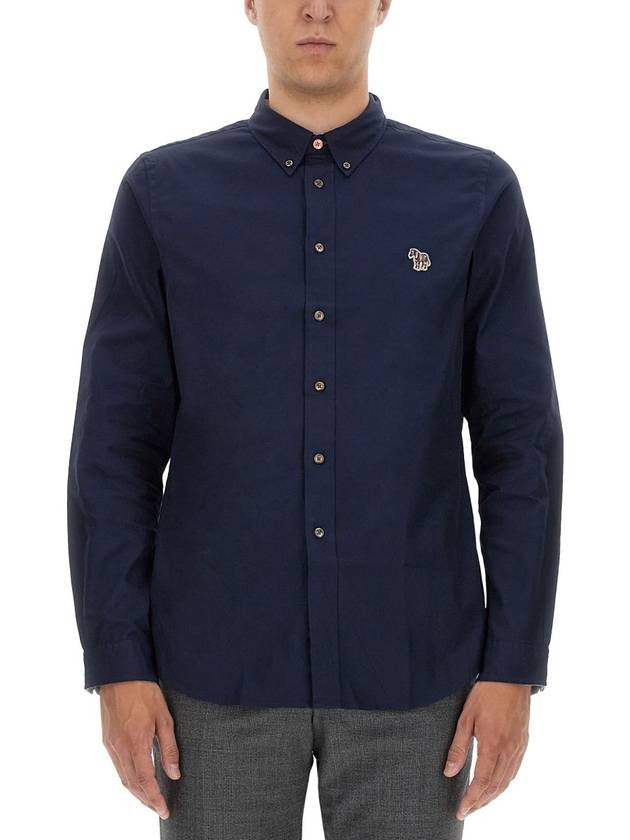 Zebra Patch Long Sleeve Shirt Light Ink Blue - PAUL SMITH - BALAAN 7