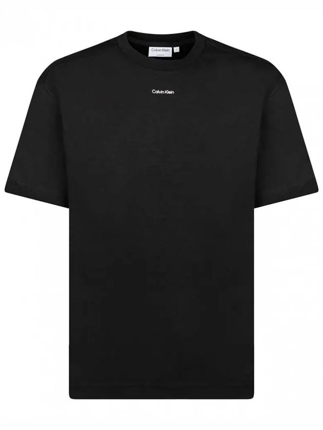 Logo Print Short Sleeve T-Shirt Black - CALVIN KLEIN - BALAAN 3
