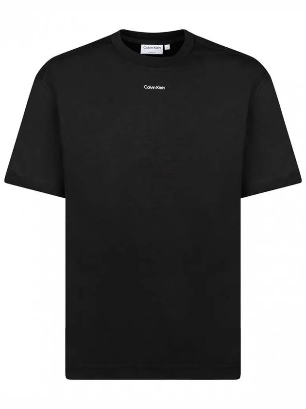 Logo Print Short Sleeve T-Shirt Black - CALVIN KLEIN - BALAAN 2