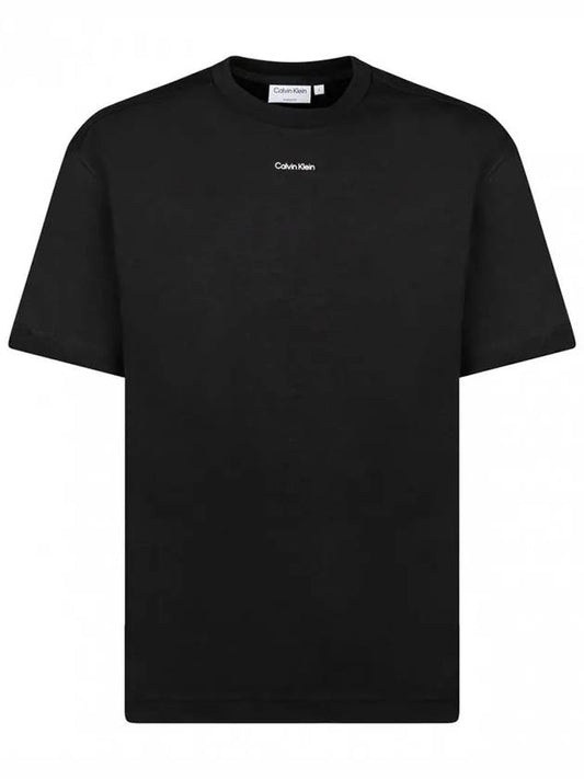 Logo Print Short Sleeve T-Shirt Black - CALVIN KLEIN - BALAAN 2