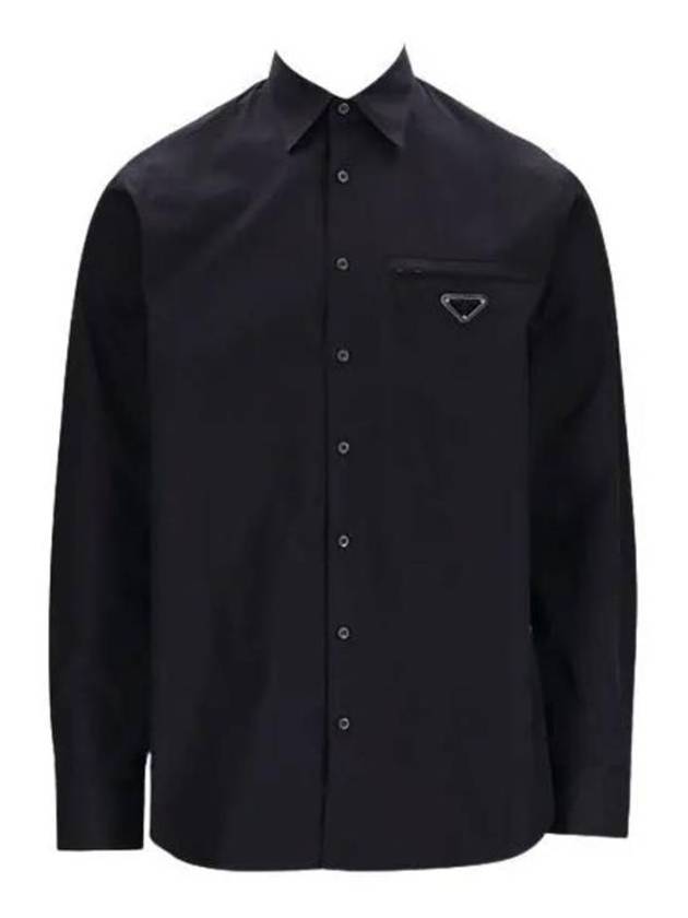 Cotton Long Sleeve Shirt Black - PRADA - BALAAN 2