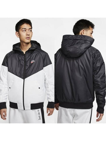 01DB5084010Reversible Hooded JacketBlack White+Black - NIKE - BALAAN 1