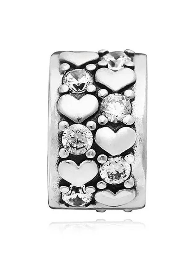 Infinite Hearts Sparkling Clip Charm Silver - PANDORA - BALAAN 3