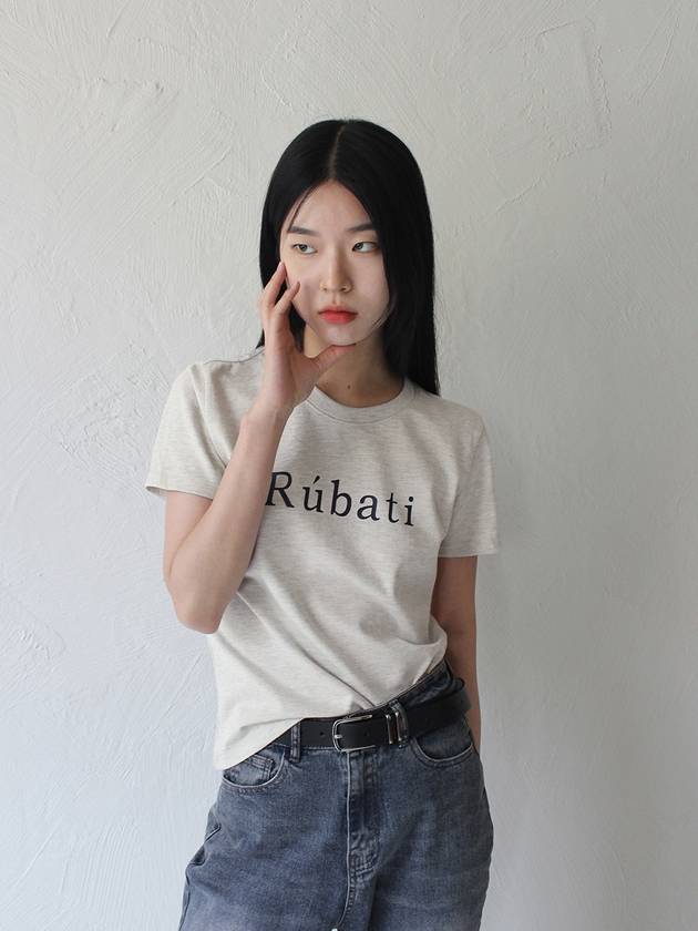 Serif Logo Tshirt OATMEAL - RUBATI - BALAAN 2